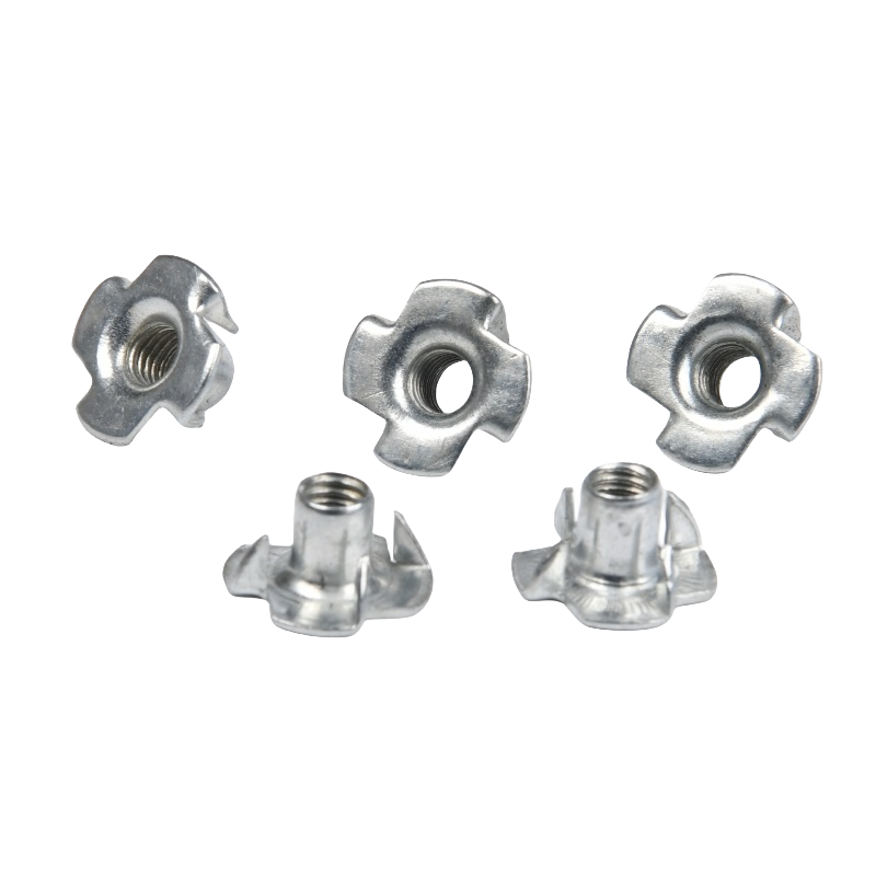 GB Standard White Yellow Zinc T-Nut Claws T Nuts 4 Prongs Claws Tee Nut for Food Beverage JIS M3 M4 M6 M8 M10 M12