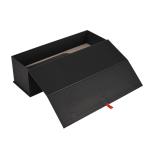 Single Bottle Magnetic Chipboard Gift Boxes For Wine Packaging Full Black