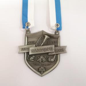 Quality 3D Diecast Musical Carnival Medal With Ribbon Zinc Alloy Antique Silver Plating wholesale