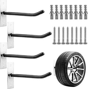 Quality Space-Saving Heavy Duty Steel Garage Wall Mount Tire Wheel Storage Rack for Warehouse wholesale