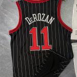 Black NBA Team Jerseys Quick Dry 11 Basketball Jersey Striped