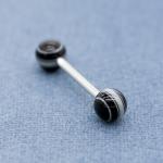 Internally Threaded Scoop Tongue Piercing Jewelry 16mm 14G Golden Moon
