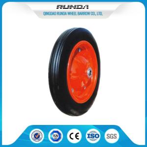 Quality Heavy Duty Solid Rubber Trolley Wheels Metal Hub Wear Resistance 13&quot;X3&quot; Size wholesale