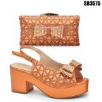 Supoo SB3575 Nigerian High Heel Shoes and Matching Bags for African Wedding