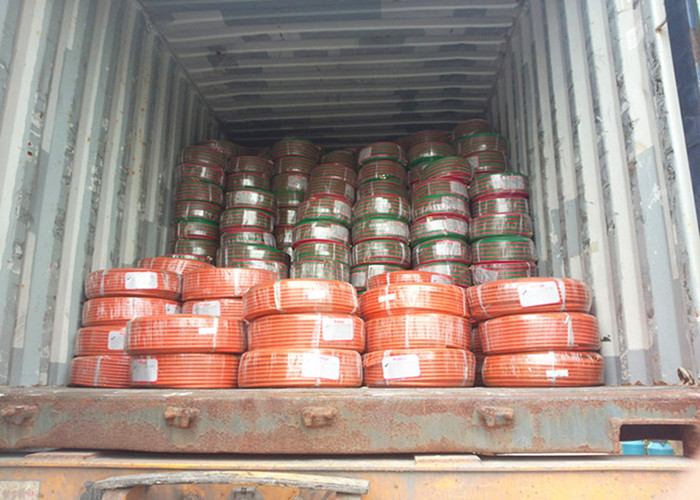 6mm Oil Resistance Braided -30℃~+80℃ Orange Rubber LPG Gas Hose Assembly