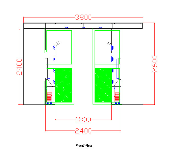 Hidden Auto Cargo Tunnel Type Air Shower Clean Room With Double Leaf Sliding Doors