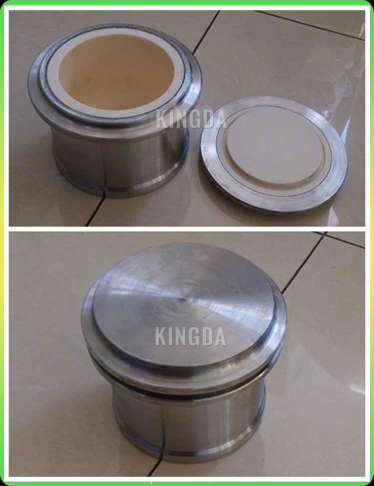 Zirconia ball mill jar with stainless steel casing used for vertical planetary ball mill