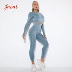 290gsm Women Activewear Sets Women Gym Clothes Seamless Tie Dye Print