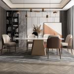 Rattan Nordic Dining Chair 19 Inch Seat Height Minimalist Outdoor Dining Set