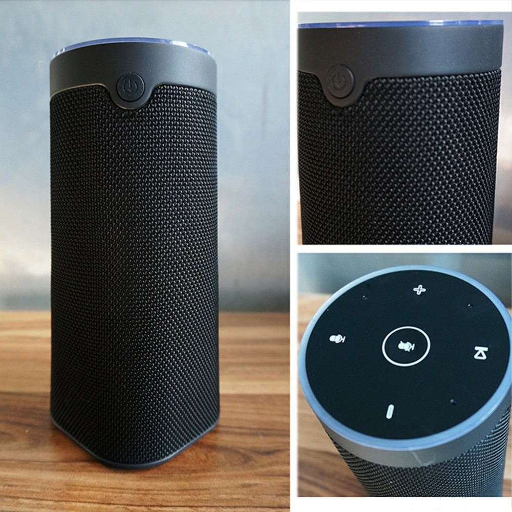 Double Sound Track Alexa Voice Speaker ABS Metal Alloy Fabric Material