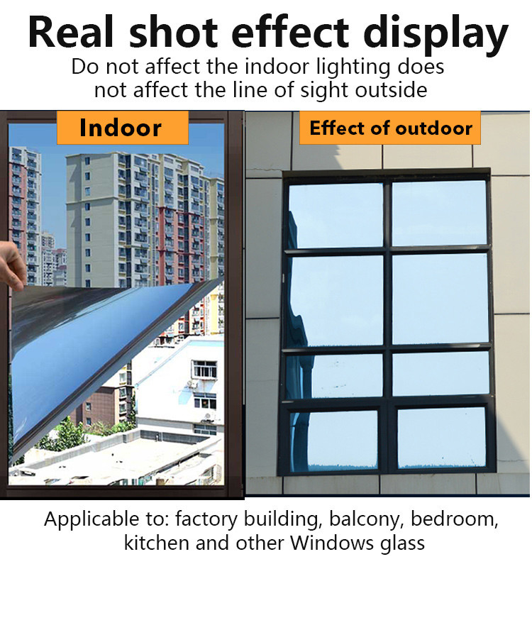Glass Film One-way Perspective Home Balcony Kitchen Sun Protection Privacy Shield Thermal Insulation Film Glass Stickers