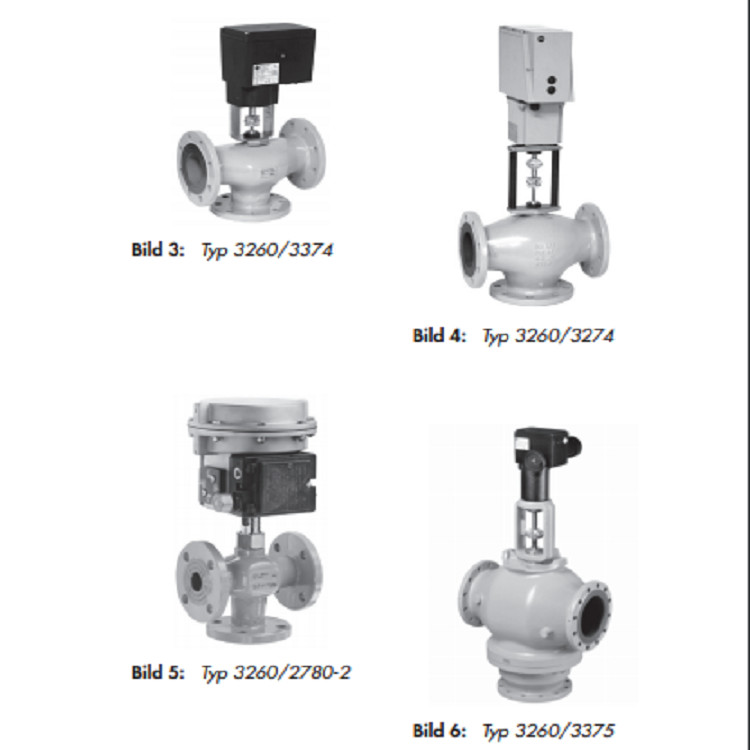 3260/3 Electric Control Valve Globe Valve PN 16 Pressure Without Lining