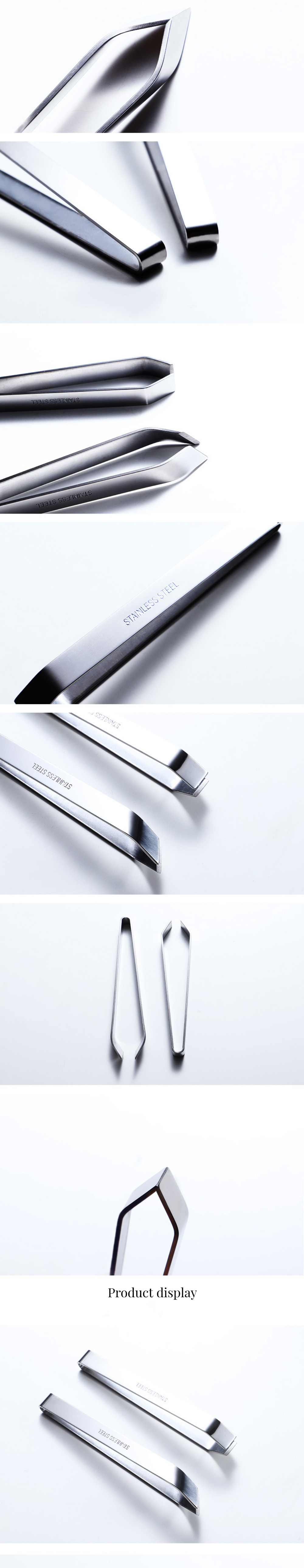 Bamboo Clamp Stainless Steel Fishbone Epilator Tweezers for Home Kitchen Cooking