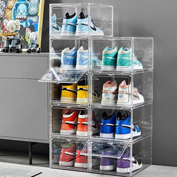Cheap Front Open Clear Shoes Box With Custom Logo Transparent for sale