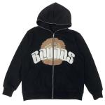 Custom Wholesale 100% Cotton Premium 3D Full Zip up Puff Print Hoodie