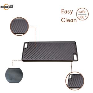 Quality Pre Seasoned Reversible Cast Iron Grill Griddle 46x26x1.7cm wholesale