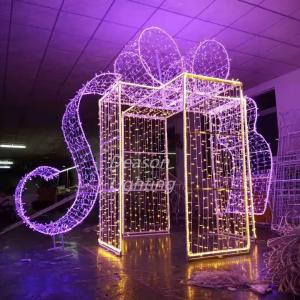 Quality Giant outdoor christmas gift box lights wholesale