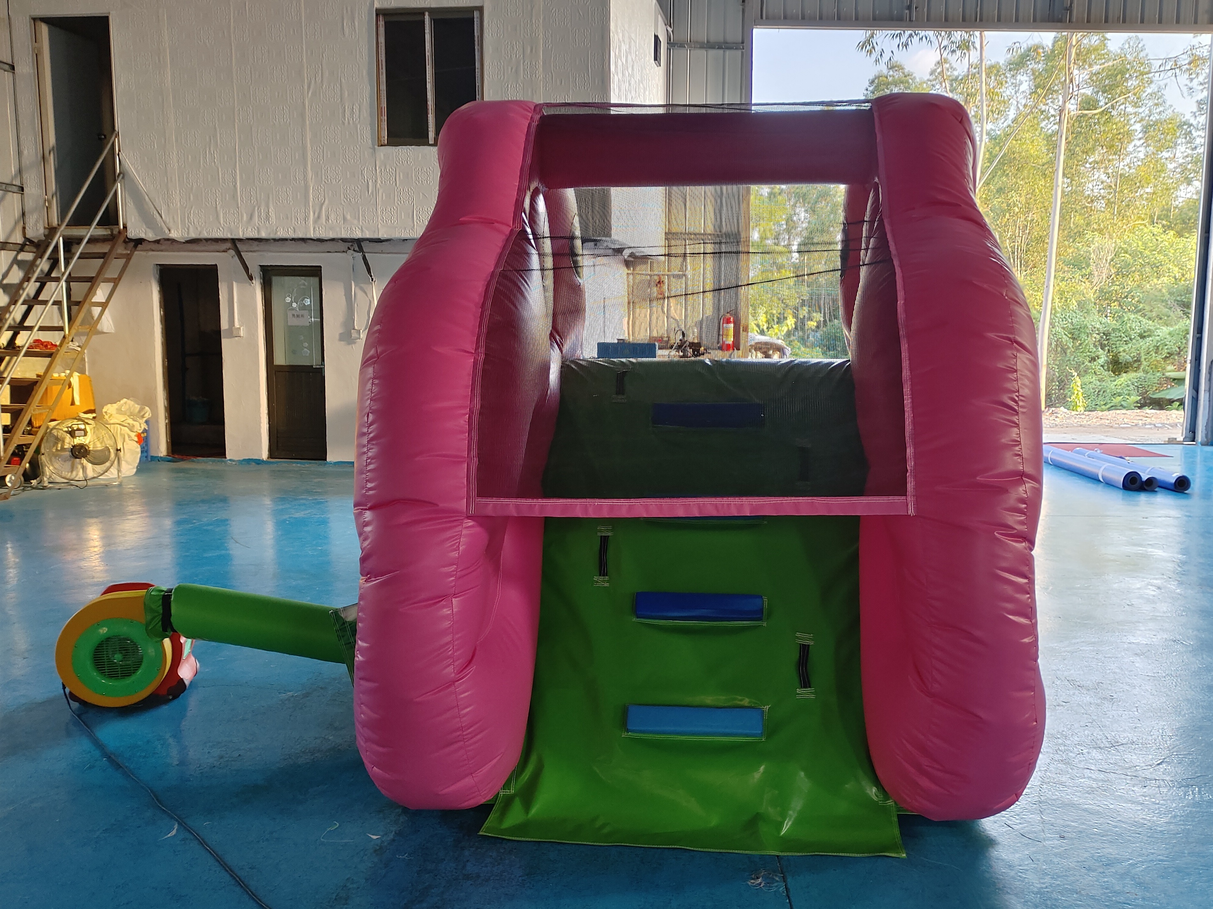 Digital Printing Inflatable Dry Slide Small Inflatable Slide Pink Elephant For Outdoor Indoor For Kids