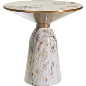 Quality Stainless Steel White Marble Top Circular Coffee Table 50*50 wholesale