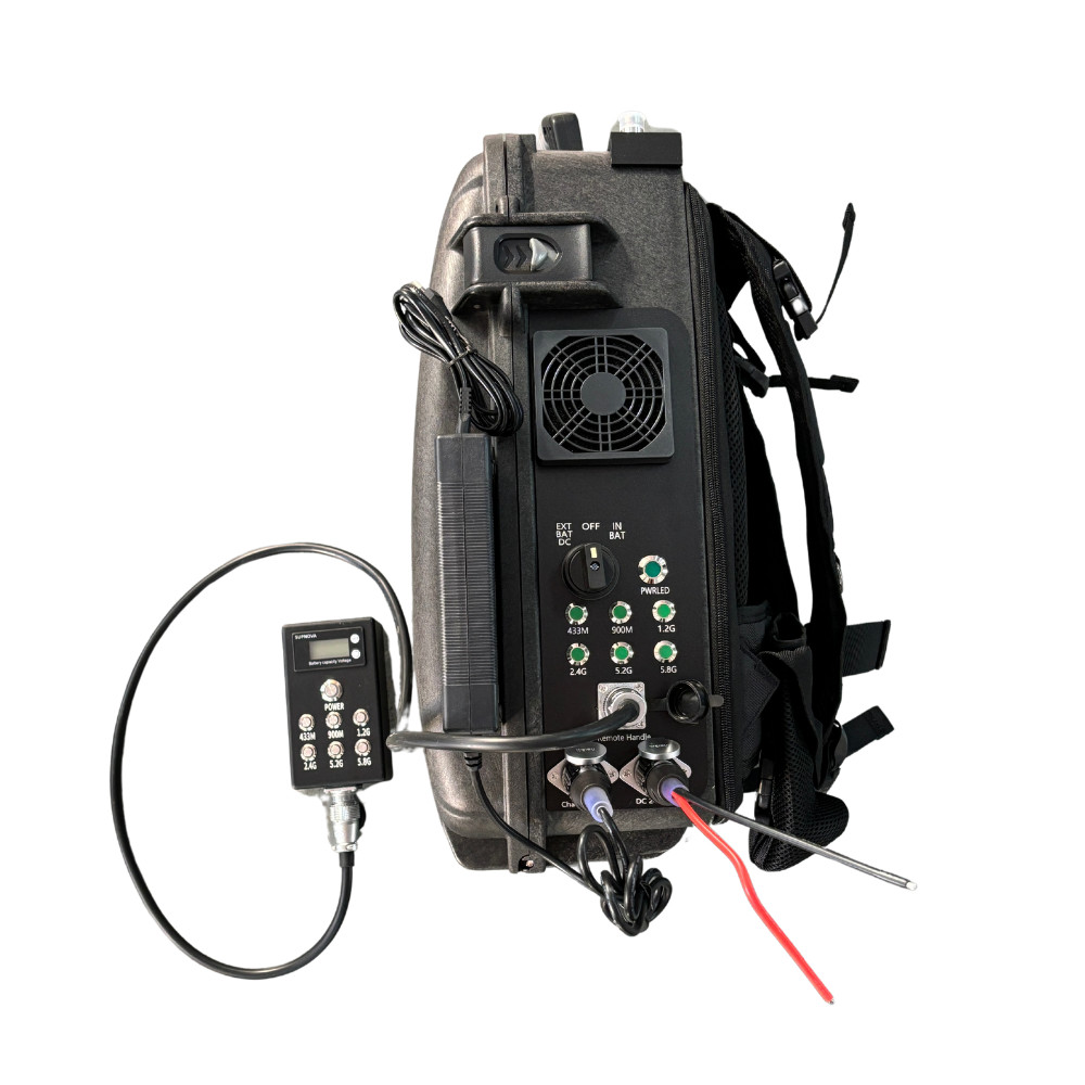 2KM Military Police Scanner Jammer Backpack Drone Jammer Omnidirectional & Directional Antenna