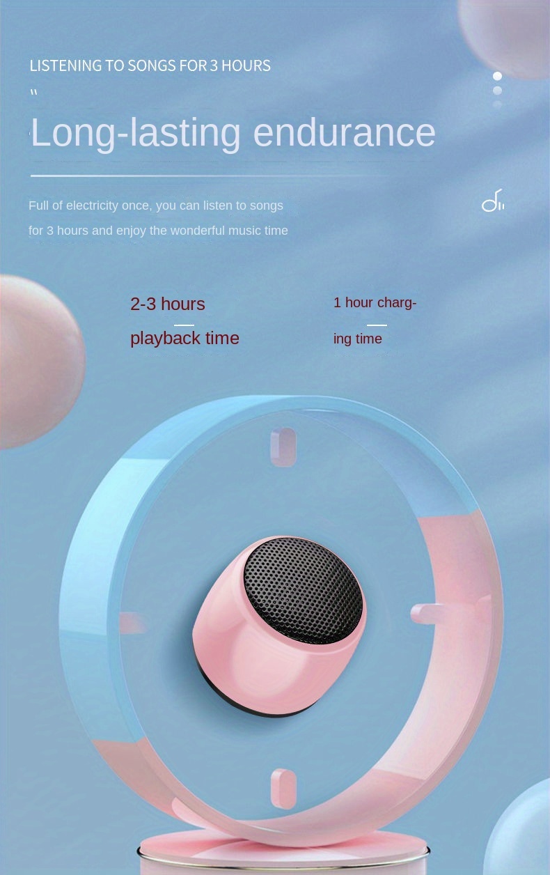 3W Output Power PORTABLE Wireless Speaker Mini Subwoofer for Compact Audio Experience