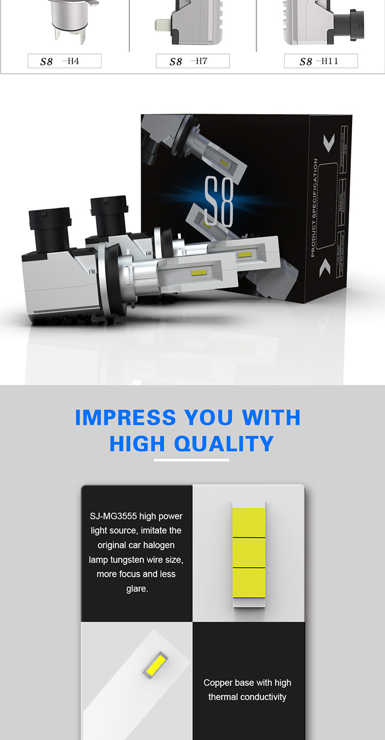 Led Headlight Bulbs New Design 10000 Lumen H4 Led Headlight