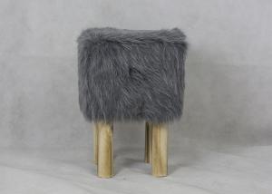Quality Square Faux Fur Seat BSCI 60KG H41CM Modern Bedroom Stool wholesale