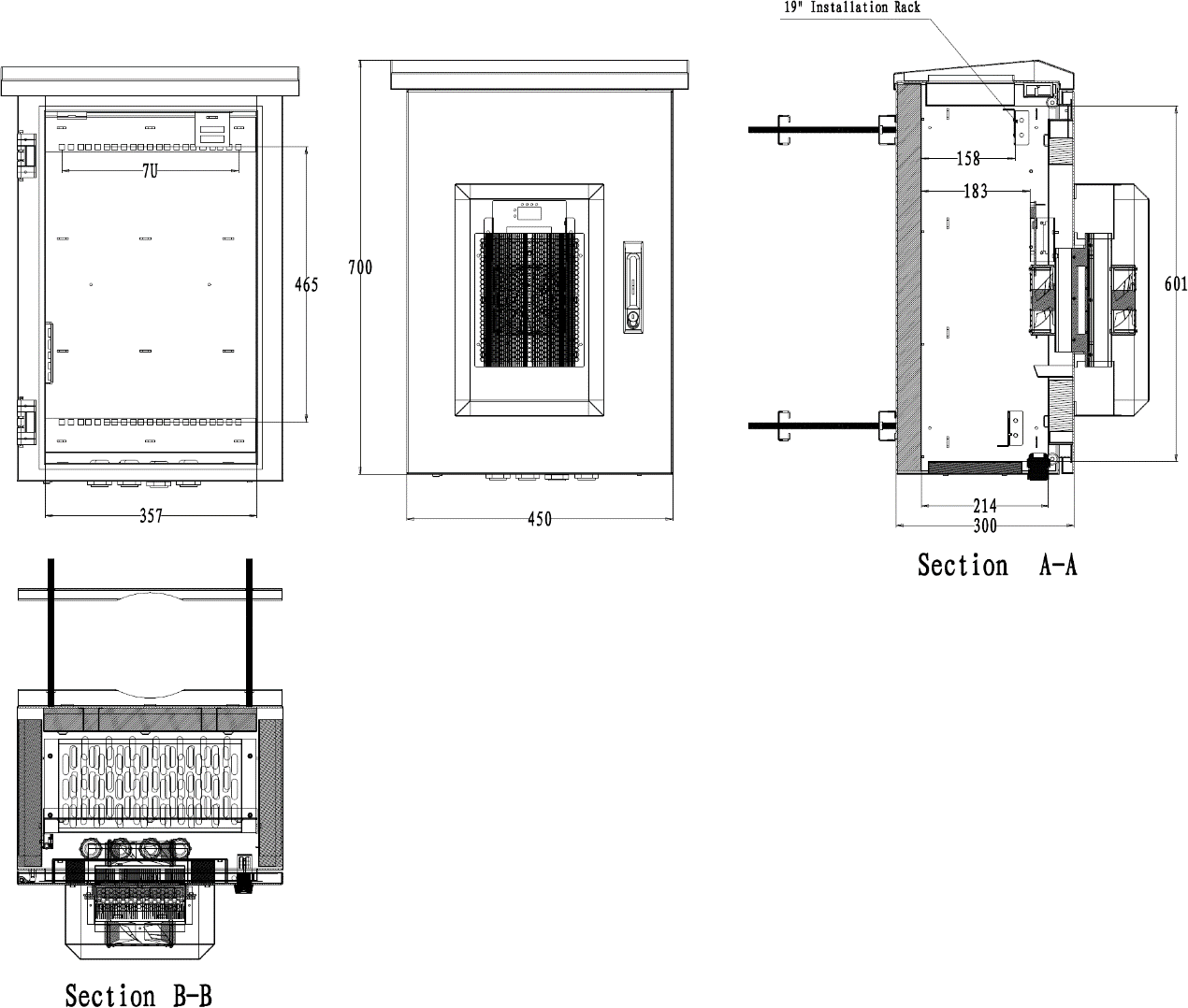 Galvanized Steel Outdoor Wall Mounted Enclosure Waterproof ISO9001 CE Certification 0