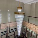 Large Top Long Crystal Led Chandeliers Hotel Hall Living Room staircase