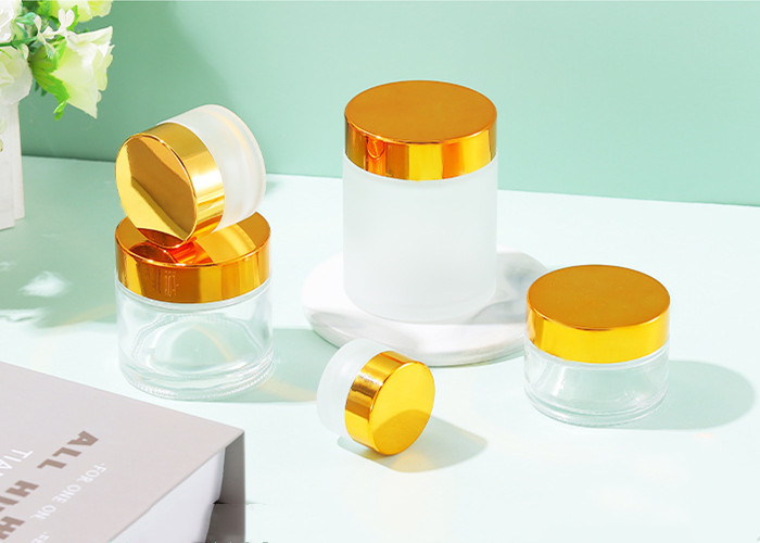 5ml 10ml 15ml 20ml 30ml 50ml 60ml 100ml Clear Glass Body Cream Jar Empty Aluminum Lids Cosmetic Face Cream Jars