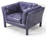 Mid Century Stunning Soft Vintage Leather Sofas With Flared Arms