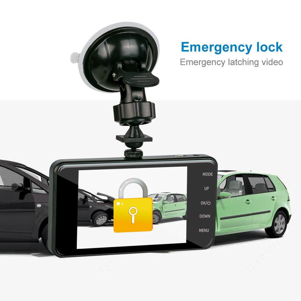 4" Car Blackbox DVR Full HD 1080P Dual Camera Dash cam Interior Front And Rear
