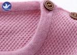 Shoulder Buttons Closure Girls Pullover Sweaters High - Low Trumpet Sleeves