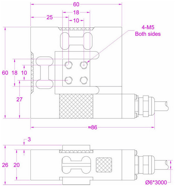 triaxial load cell 50kg