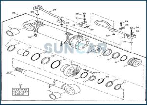 Quality AT196477 Boom Cylinder Service Kit fits DEERE Excavator 490 wholesale