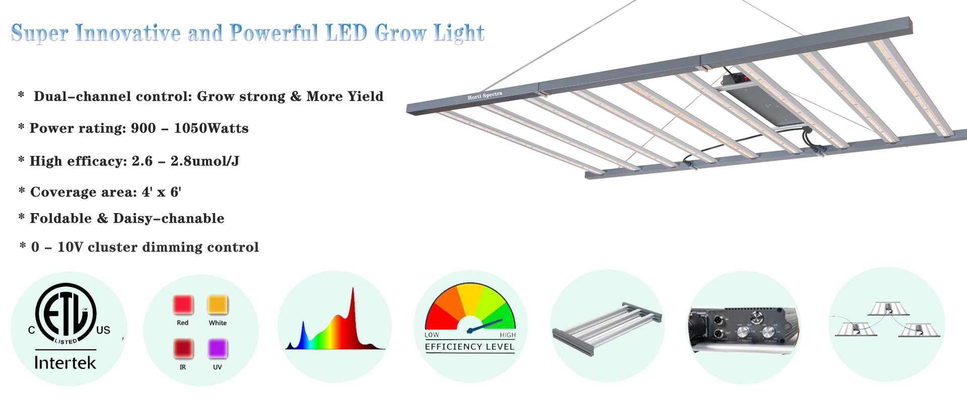 Waterproof 1200W 1000W LED Grow Lights Bar Dimmable Customized Spectrum
