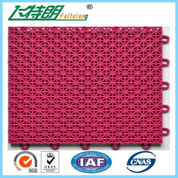 Water Resistant Indoor Sports Surfaces Anti Skidding PP Interlock Flooring
