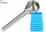 Tumbled / Natural Tungsten Carbide Rotary Burrs / Bits With Round Handle