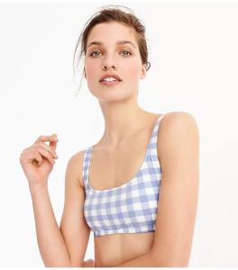 Quality bikini top in oversized matte gingham wholesale