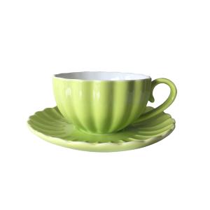 Quality Ceramic English Style Pumpkin Tea Cup And Saucer British Coffee Cup Set wholesale