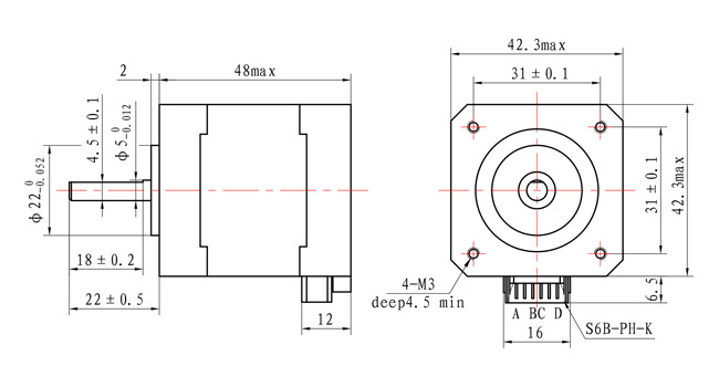 【42SHD0423】42x42x48mm Nema 17 Stepping Motor 1.8 Degree 2 Phase 1.5A High Quality for 3D Printer Accessories