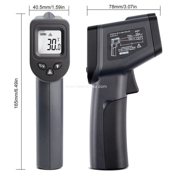 Kaemeasu 550℃ High Precision Thermo Temp Gun Infrared For Oil / Ice / Melting Pot / BBQ