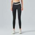 Color contrast Yoga Pants women's high waist nylon trackless fitness leggings