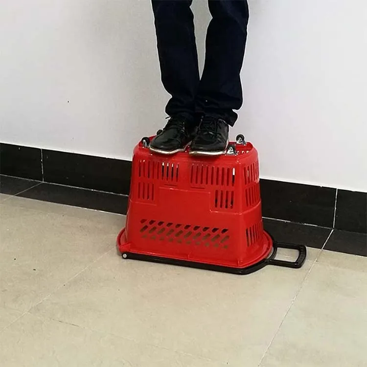 Plastic Supermarket Shopping Basket Retail Stores Red Market Shop Basket