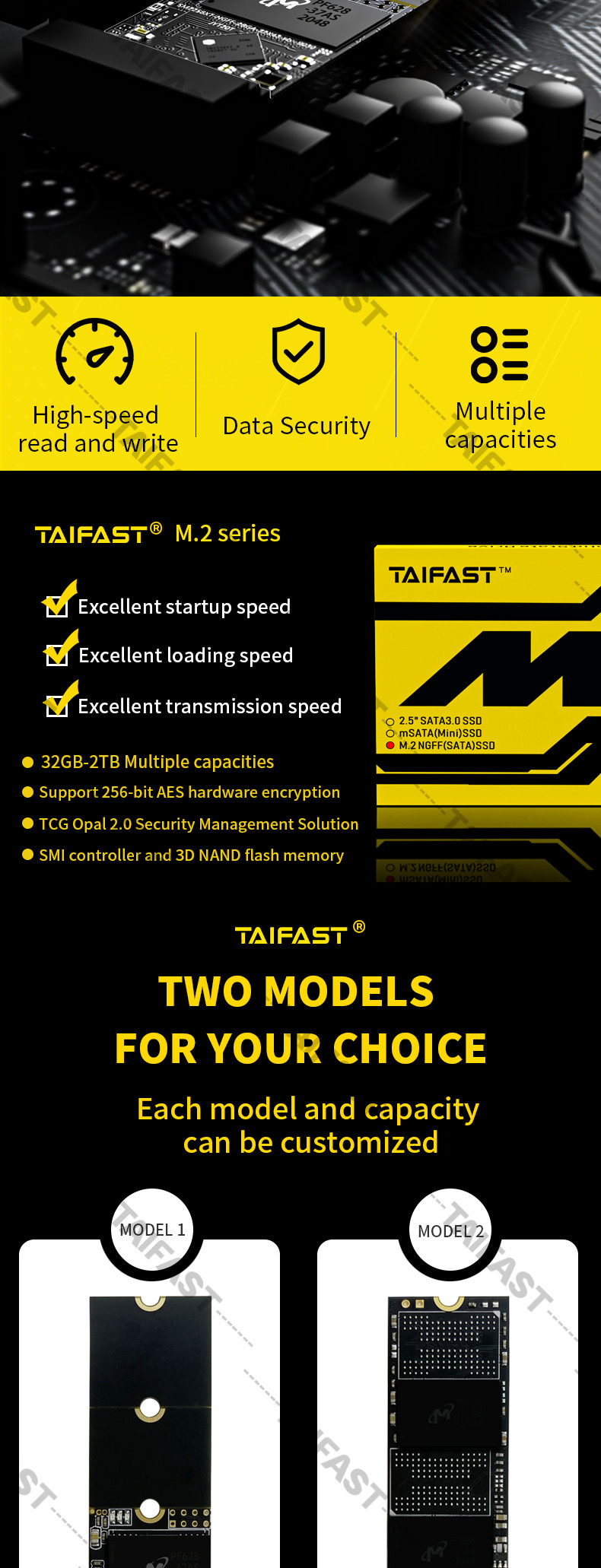 Taifast 128gb M 2 NGFF SSD Solid State Drive 2280 sata3 FCC For Desktop Laptop