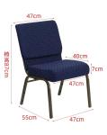 Stackable Padded Church Chairs Grey Auditorium Seating Chairs For School