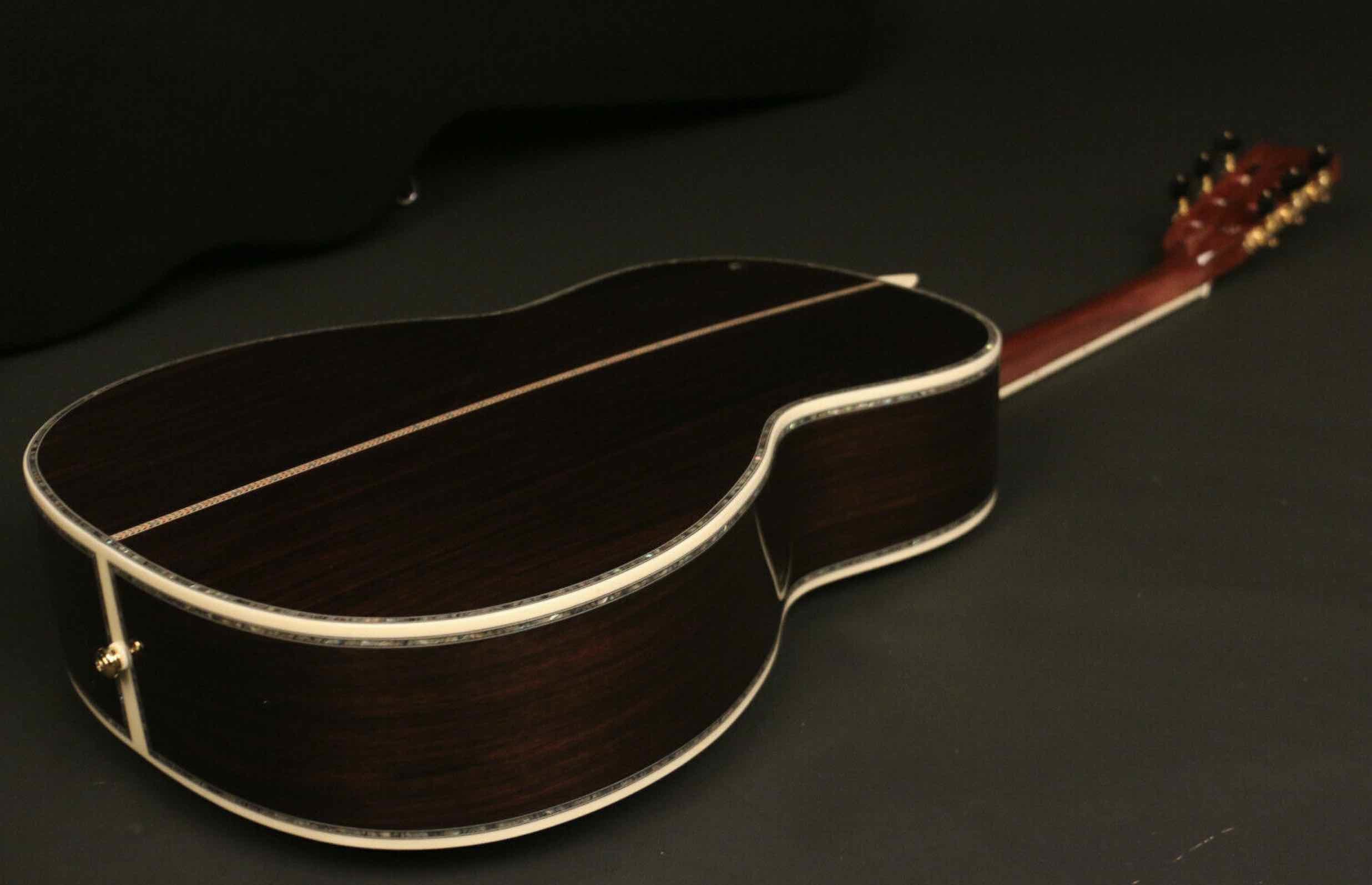 Custom Full Solid Wood Handmade Acoustic Guitar India Rosewood Real Abalone Binding