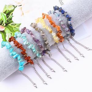 Quality Adjustable Natural Gemstone Irregular Chips Gravel Stone Bracelet Healing Energy Jewelry wholesale