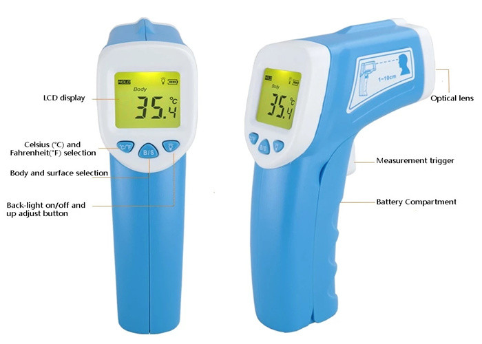 High Accuracy Non Contact Digital Thermometer 0.1 - 1.00 Adjustable Emissivity