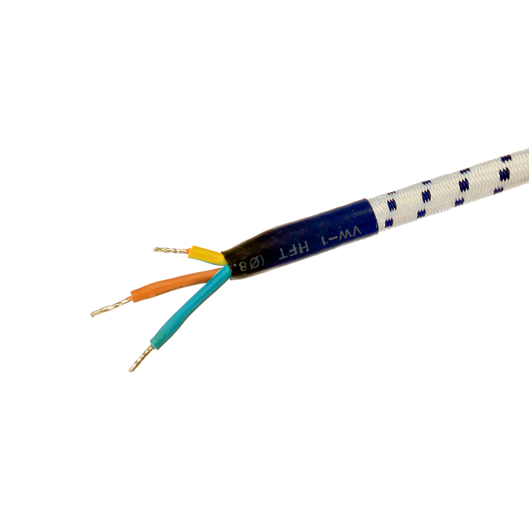 1 8m Braided/Cotton Cable Stripped End VDE Approved European Cee7/7 AC Cord for Steam Iron and Rice Cooker